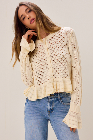 Penelope Pointelle Cardigan - Altar'd State
