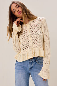 Penelope Pointelle Cardigan Detail 2 - Altar'd State