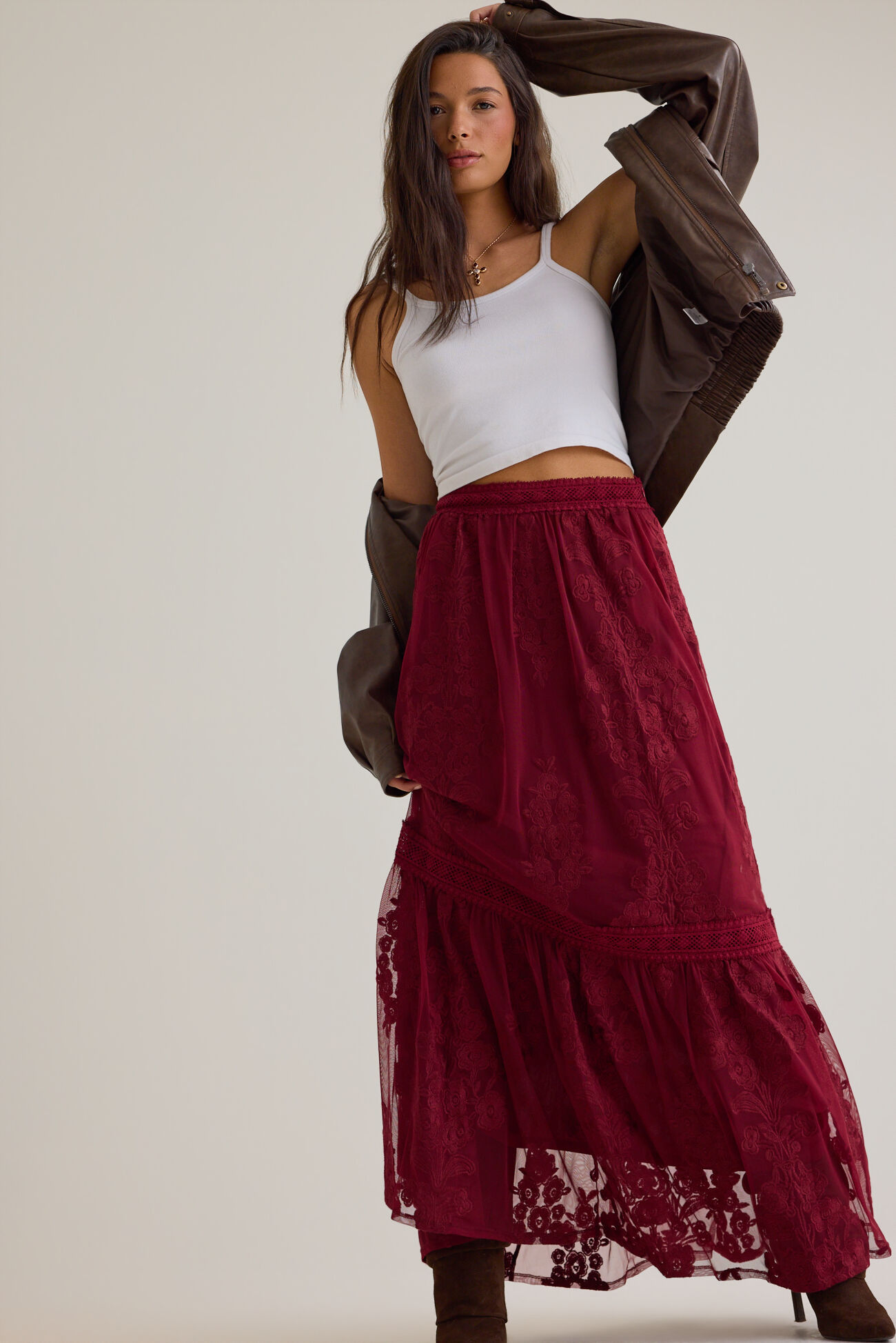 Arissa Embroidered Maxi Skirt
