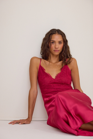 Twyla Satin Maxi Dress - Altar'd State - 