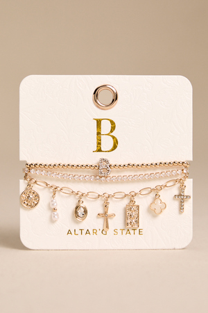B Charm Bracelet Set - Altar'd State - 