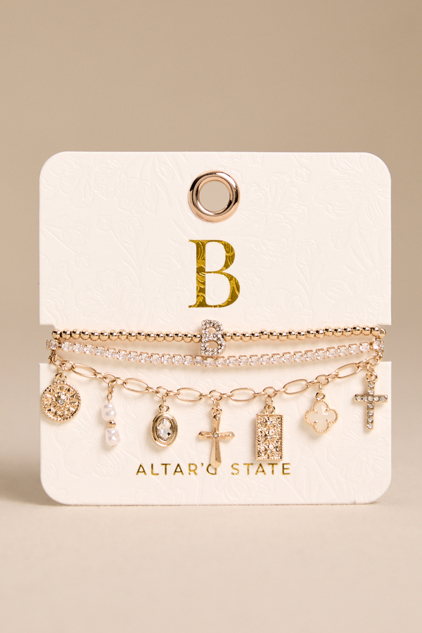 B Charm Bracelet Set - Altar'd State