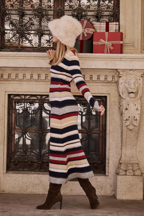 Aileen Striped Sweater Dress Detail 4 - Altar'd State