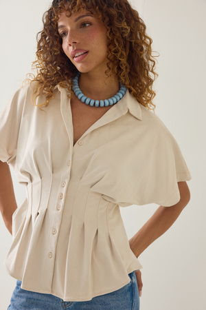 Keziah Suede Short-Sleeve Top - Altar'd State