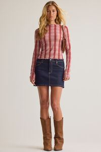 Darcy Mesh Plaid Top Detail 2 - Altar'd State