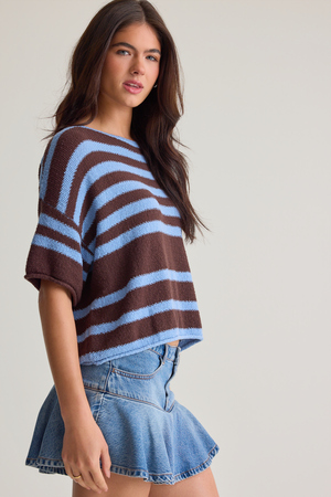 Virella Ruffle Denim Mini Skort - Altar'd State - 