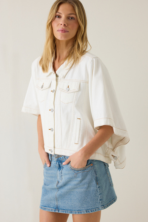 Emy Denim Cape Jacket - Altar'd State - 