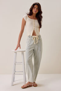 Laine Striped Barrel Jeans - Altar'd State