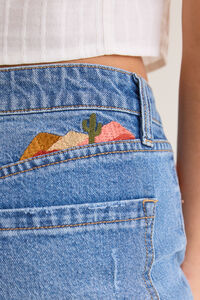 Gracee Desert Embroidered Straight Leg Jeans Detail 7 - Altar'd State