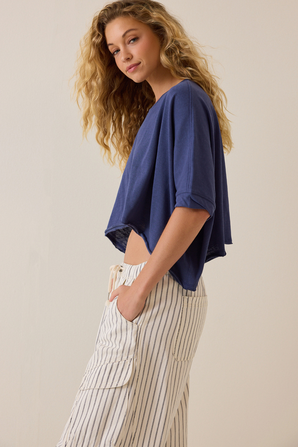 McKenna Oversized Boxy Crop Tee Detail 3 - Altar'd State