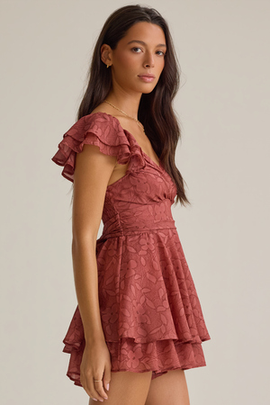 Lainey Double Layer Texture Romper - Altar'd State - 