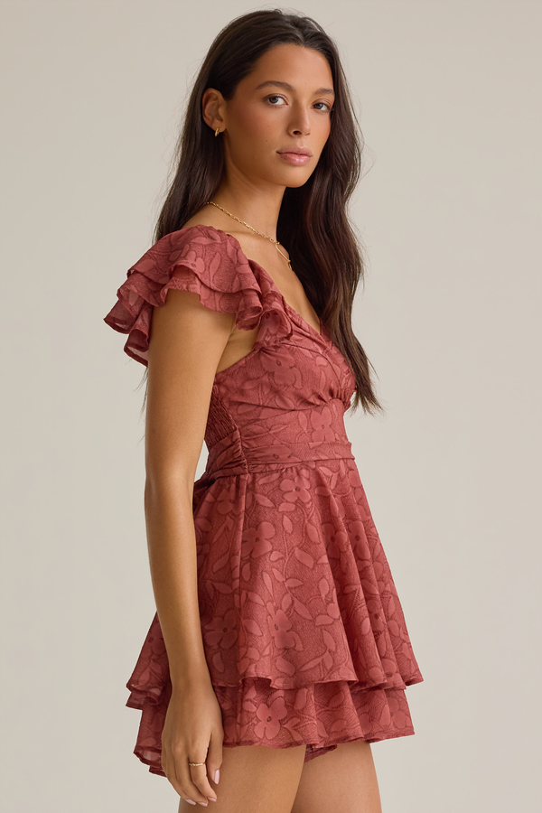 Lainey Double Layer Texture Romper Detail 5 - Altar'd State