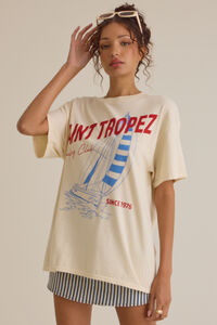 Saint Tropez Sailing Club Oversized Tee Detail 4 - Altar'd State