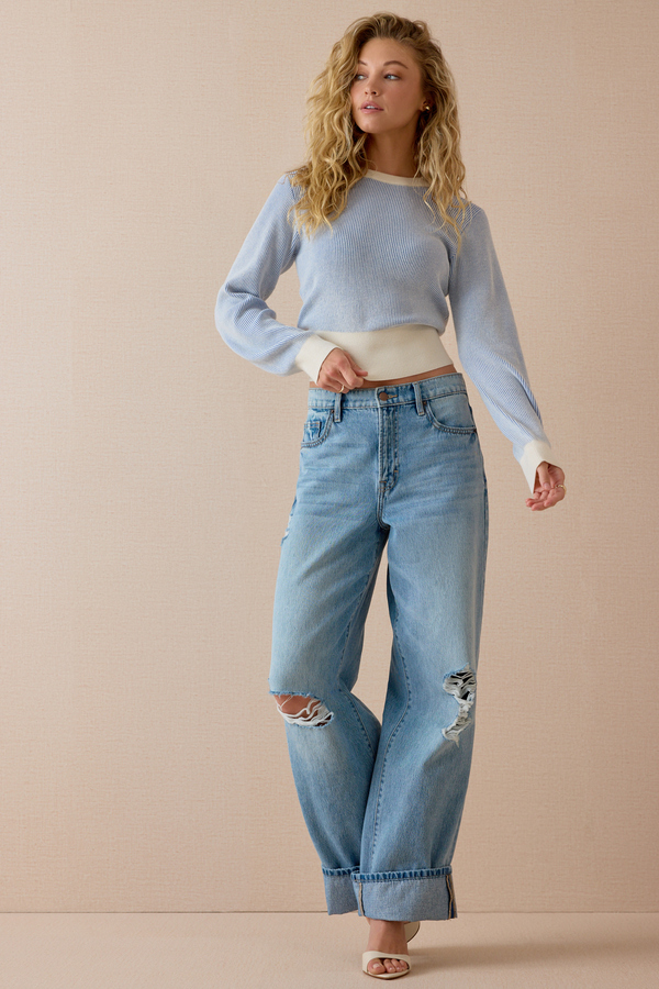 Gemma Striped Sweater Detail 3 - Altar'd State