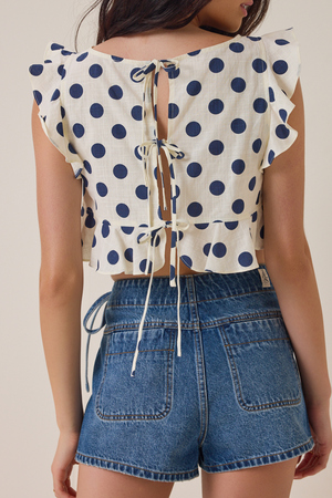 Dixie Side Tie Denim Skort - Altar'd State - 
