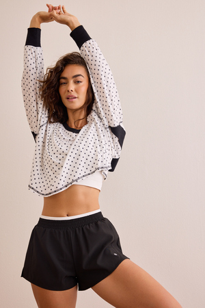 In Motion Circle Back Polka Dot Long Sleeve Tee - Altar'd State - 
