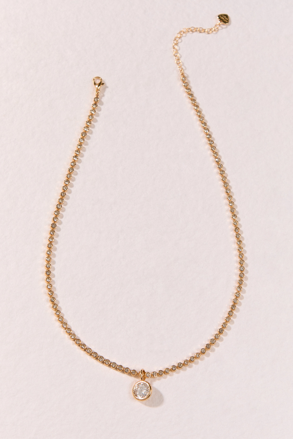 18K Trinity Tennis Necklace Detail 3 - Altar'd State
