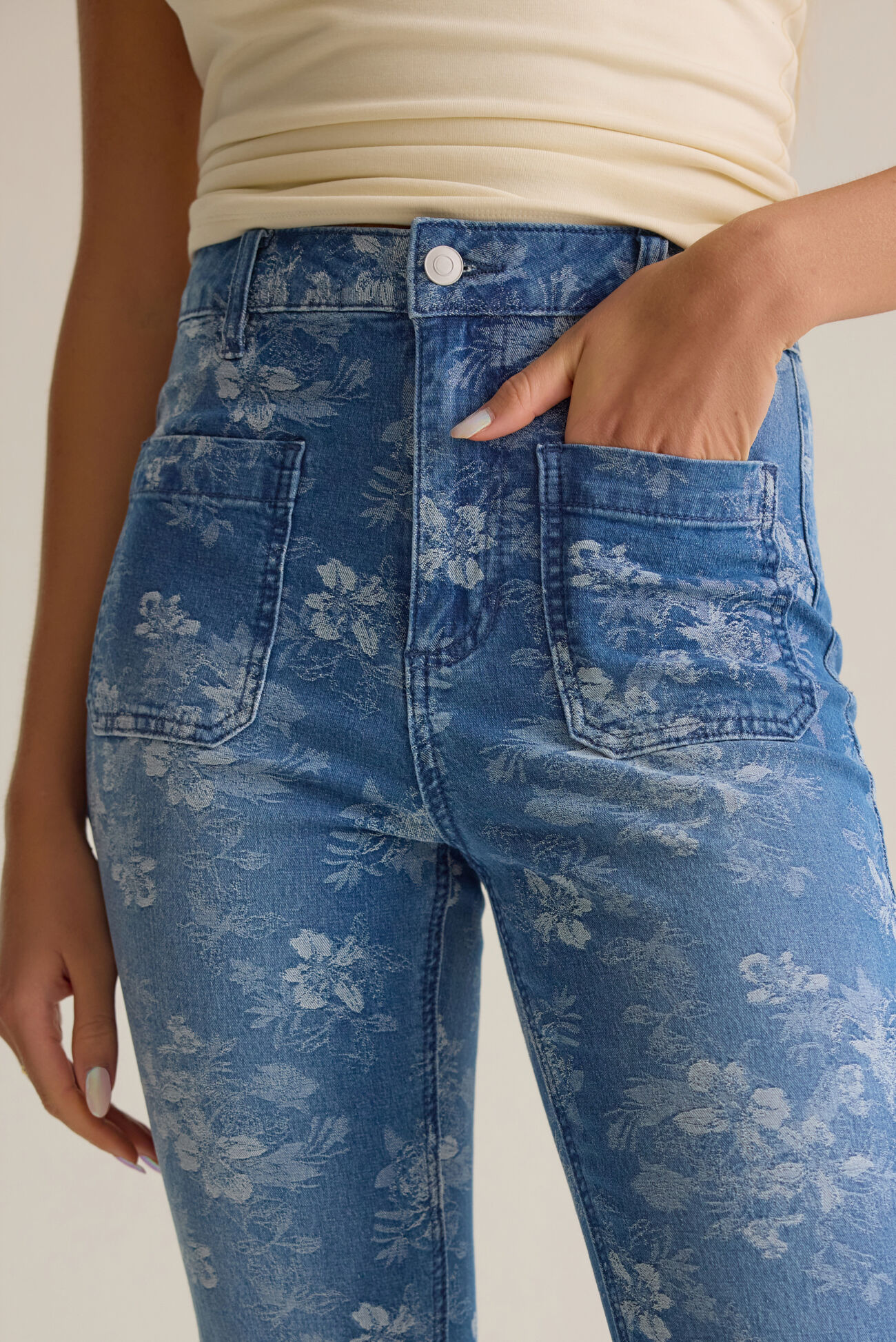 Ada Floral High Rise Jeans