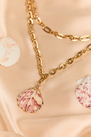 Double Layered Shell Necklace - Altar'd State - 