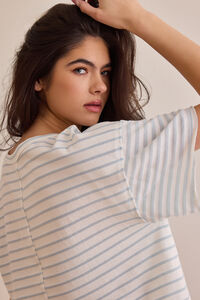 Flex Striped Oversized Tee Detail 5 - Altar'd State