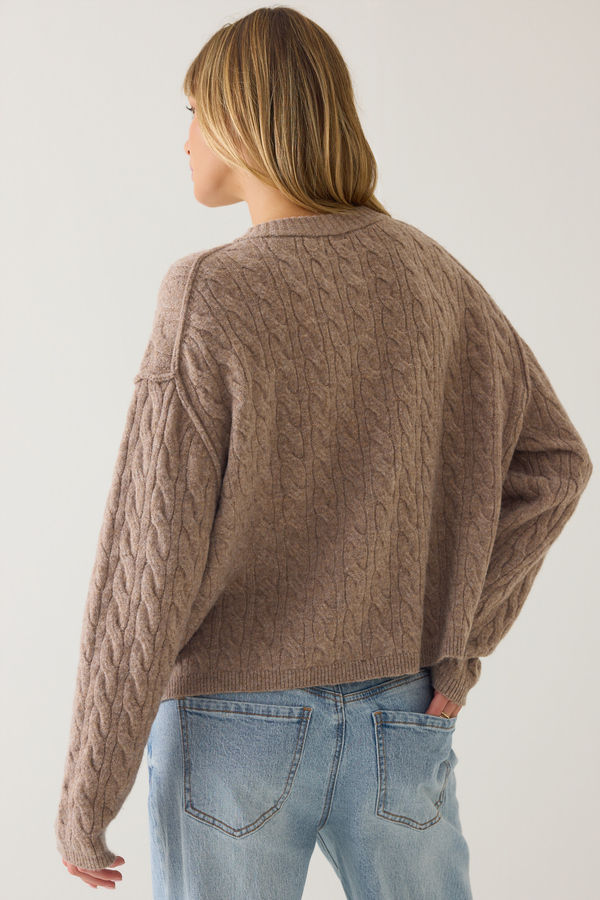 Janice Oversized Cable Knit Cardigan Detail 5 - Altar'd State