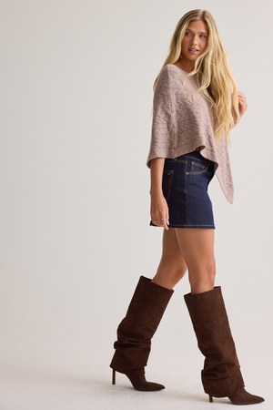 Constance Cable Knit Poncho - Altar'd State - 
