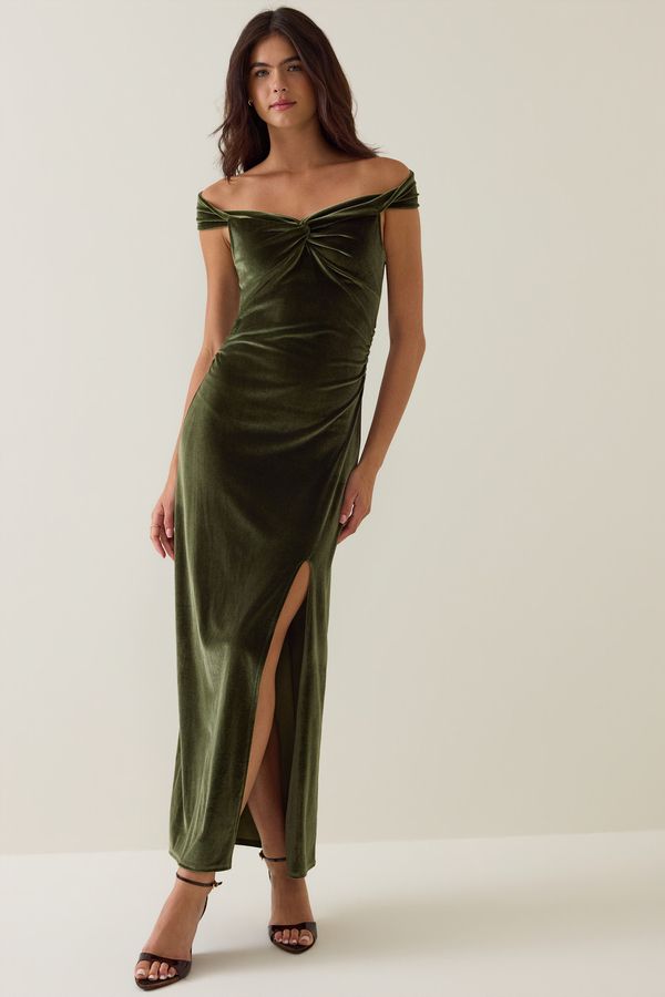 Milana Velvet Maxi Dress Detail 2 - Altar'd State