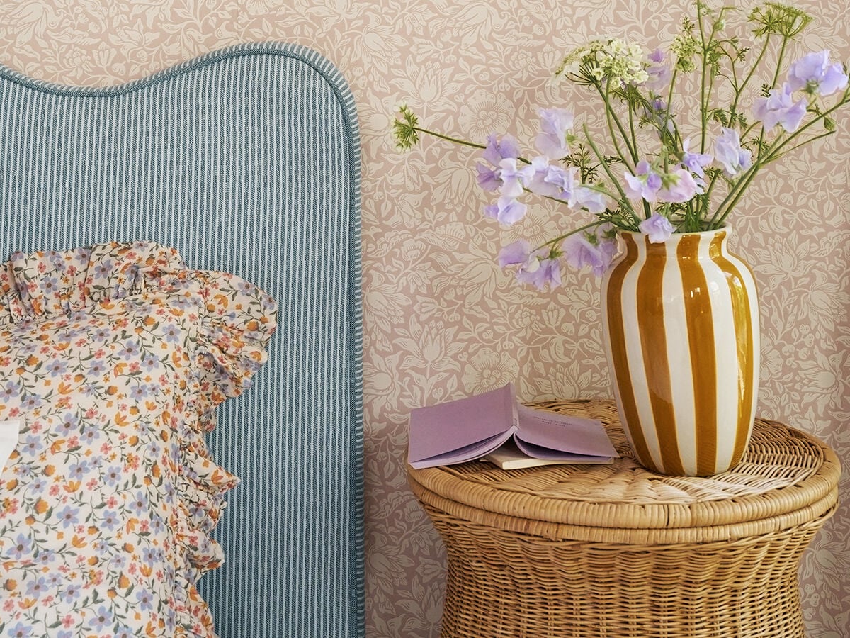 Gemma Stripe Upholstered Headboard Detail 6 - Altar'd State