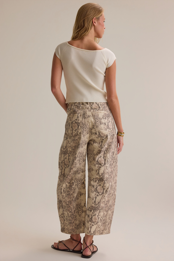 Josie Snake Skin Barrel Pant Detail 6 - Altar'd State