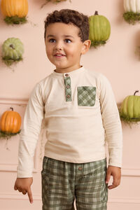 Hayes Gingham Long Sleeve Toddler Henley - Altar'd State