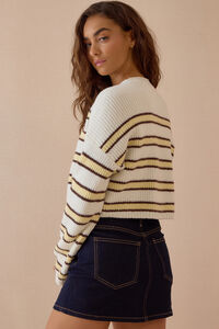 Bretta Multi Stripe Crop Sweater Detail 4 - Altar'd State