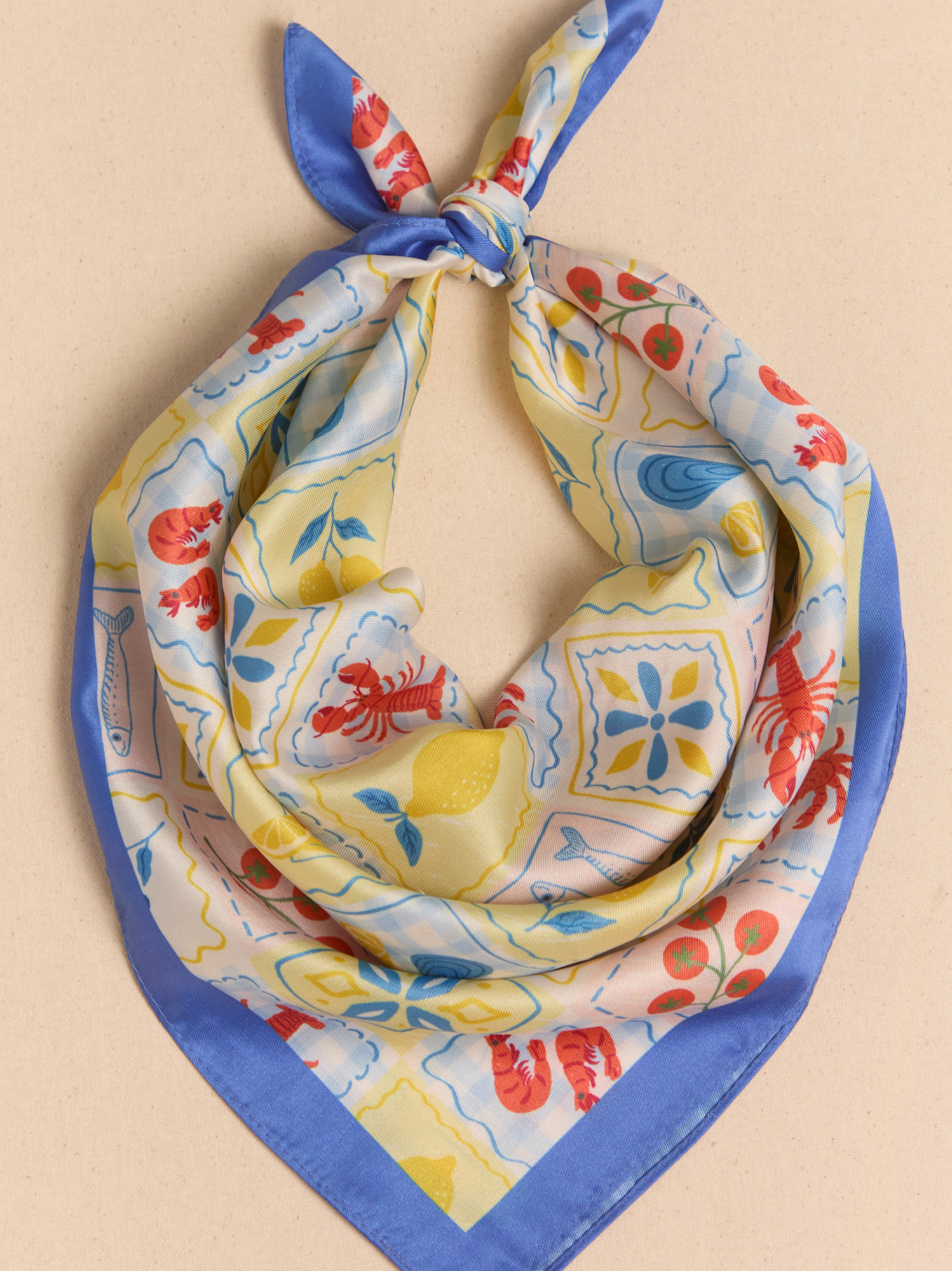 Postcard Silk Scarf in Blue Multi | Altar'd State