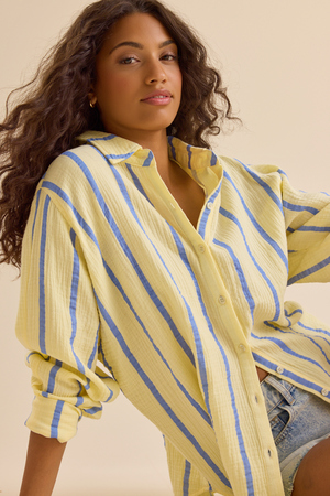 Vienna Striped Button Down Top - Altar'd State - 