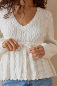 Hayley Knit Tie Sweater - Altar'd State