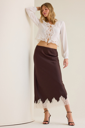 Sorella Lace Trim Maxi Skirt - Altar'd State