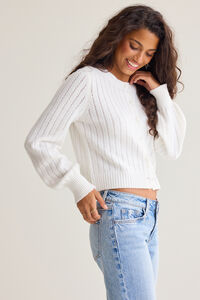 Beatrix Ribbed Balloon-Sleeve Cardigan Detail 3 - Altar'd State