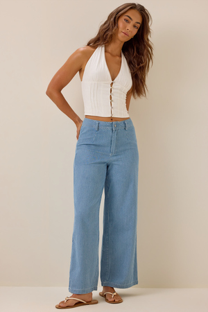 Ella Striped Wide Leg Jean - Altar'd State - 