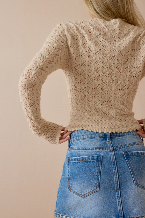 Fernley Textured Fitted Pullover Sweater Detail 7 - Altar'd State