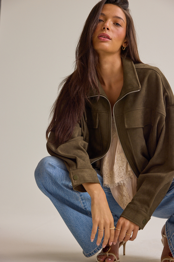 Millie Suede Jacket Detail 3 - Altar'd State