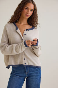 Kris Contrast Trim Button Cardigan Detail 5 - Altar'd State