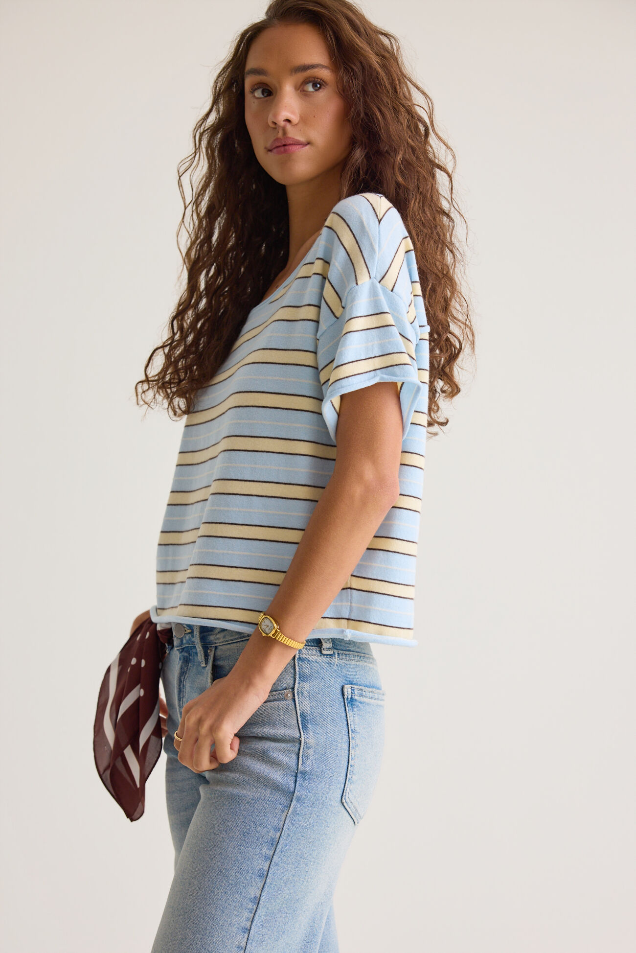 Dylane Striped Knit Tee