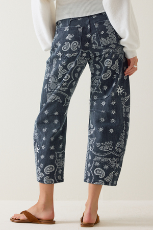 Kerstin High Rise Bandana Barrel Pants - Altar'd State