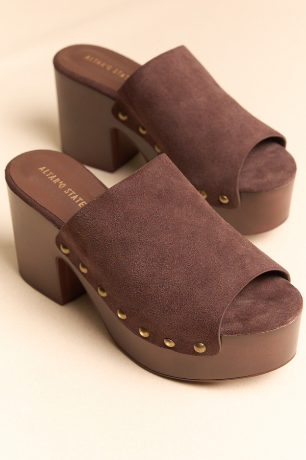 Hayden Suede Grommet Wood Heel Detail 3 - Altar'd State