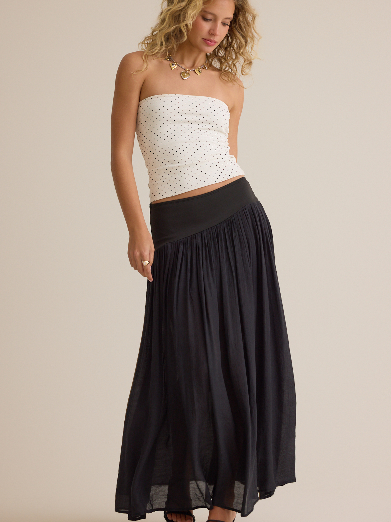 sachin and babi light blue dress Miley Strapless Drop-Waist High-Shine Satin Maxi Dress by Bhldn in Black, Women's Size: Xs main image 1