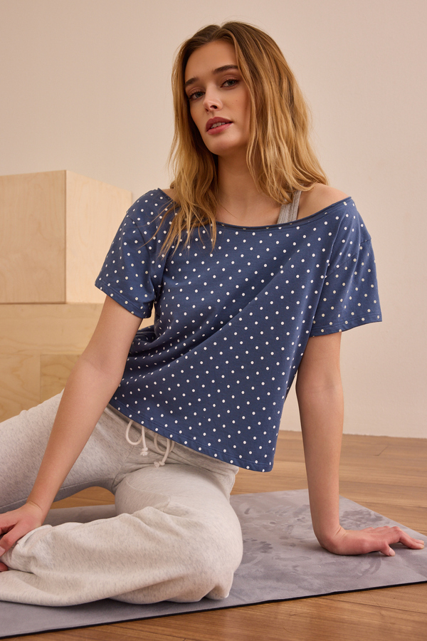 Volley Off The Shoulder Tee Detail 2 - Altar'd State
