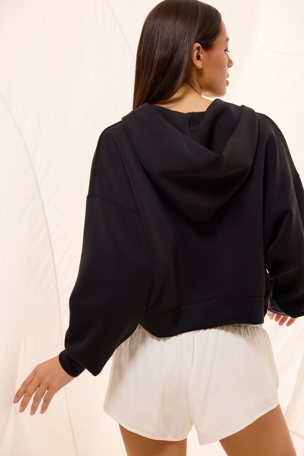Supersoft Cropped V-Neck Hoodie Detail 2 - Altar'd State