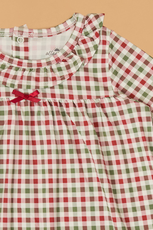 Holiday Cheer Gingham Ruffle Dress - Altar'd State - 