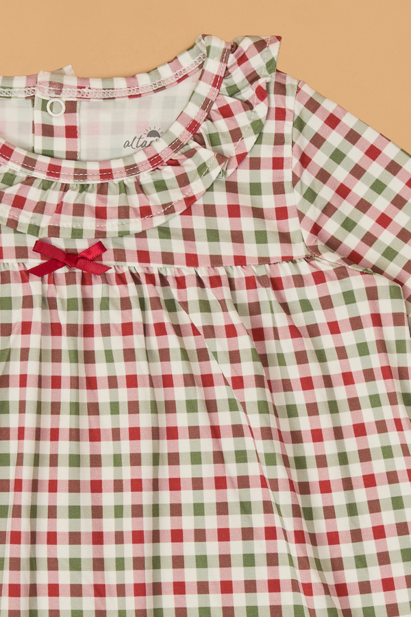 Holiday Cheer Gingham Ruffle Dress Detail 2 - Altar'd State