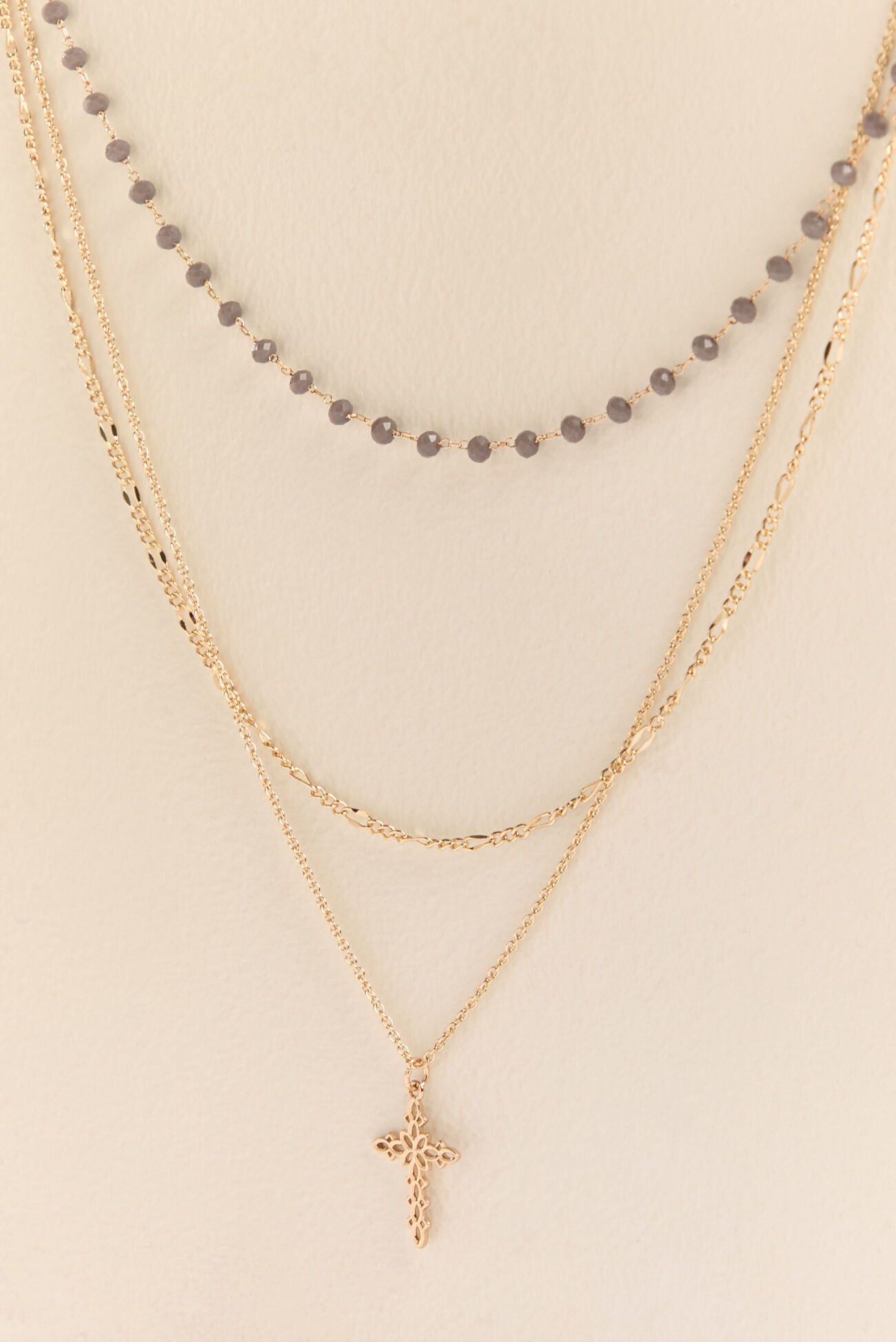 Layered Wire Cross Necklace