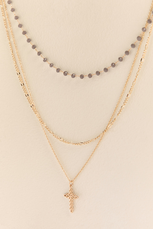 Layered Wire Cross Necklace - Altar'd State - 